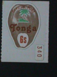 TONGA-1972-SC#302-LOVELY BEAUTIFUL COCONUT SHAPE CUT -MINT VF HARD TO FIND