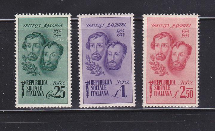 Italian Social Republic 32-34 Set MHR Bandiera Brothers B