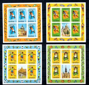 [56010] Ghana 1976 Olympic games Boxing Football Athletics Imperf. MNH Sheets