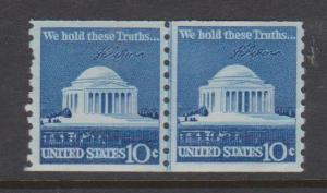 USA #1520 Jefferson Memorial Coil  Pair MNH