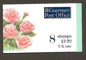 Guernsey 1992-96 Flowers ( standard rose ) booklet  sc 489B