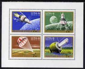 Hungary 1971 Lunar 16 Space Mission perf m/sheet containi...