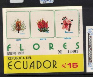 Ecuador SC 1986 Flowers 1114 MNH (2glg)