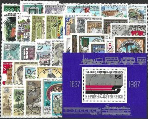 1987 Austria Complete Year set with Definitives+Sheet VFUSED! CAT 58$ only 10%