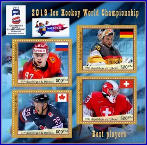 Stamps. Sports. Ice Hockey 2019 1+1 sheets perforated