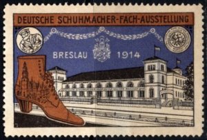 1914 Germany Poster Stamp German Shoemakers Exhibition Breslau