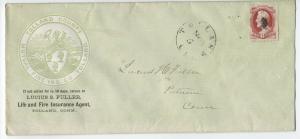 1870s 6ct banknote cover Tolland CT insurance [y1508]
