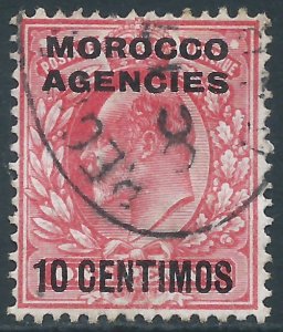 British Offices in Morocco, Sc #35, 10c on 1d, Used