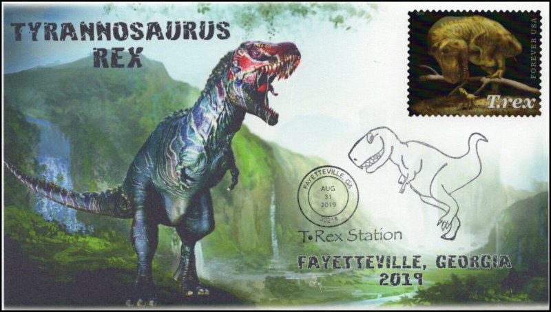 19-223, 2019, Tyrannosaurus Rex, Pictorial Postmark, Event Cover, Fayetteville G