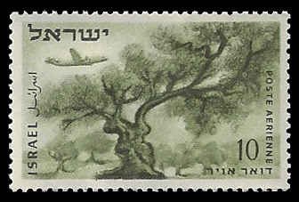 Israel #C91 MNH; 10p Airmail - Olive Tree (1953)