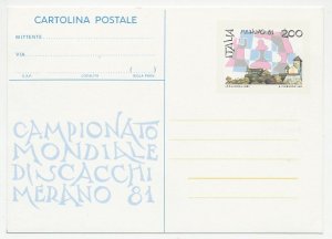 Postal stationery Italy 1981 Chess Tournament