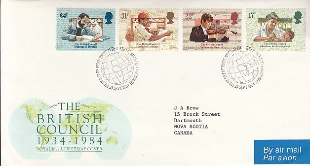 Great Britain 1984 FDC Sc #1067-#1070 British Council 50th anniversary