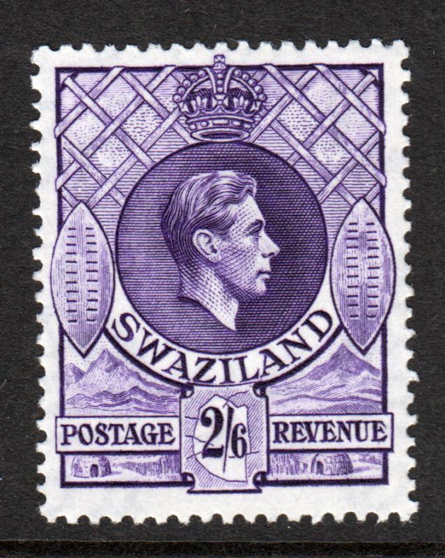 Swaziland KGVI 1938 2/6 2s6d Reddish Violet SG36b Mint Lightly Hinged