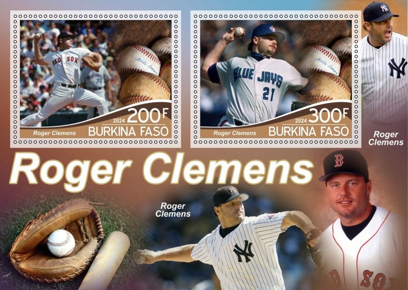 Stamps. Sports Baseball 2024 year 1+1 sheets perforated
