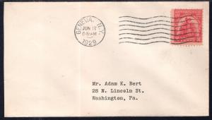 US 657 Adam K Bert Typed FDC