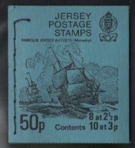 Jersey 1973 Booklet Sc 38b 2 1/2p Arms and Mace, Sc 39b 3p La Hougue Bie (pre...