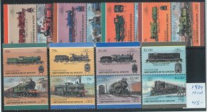 78414 - UNION Islands - STAMPS - TRAINS  1984 - 16 Values MNH - SPECIMEN