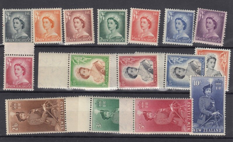 New Zealand QEII 1953 Full Mint Set To 10/- (Some With Margin) MNH BP12847