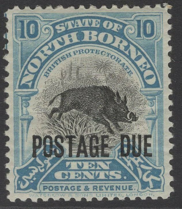 NORTH BORNEO SGD72 1926 10c BLACK & TURQUOISE-BLUE p12½ MTD MINT