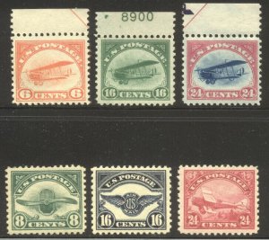 U.S. #C1-6 CHOICE Mint NH Set - 1918-23 Airmails