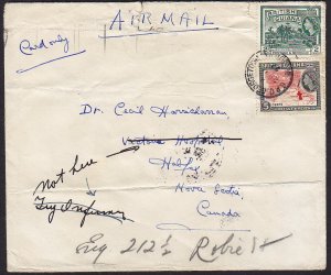 British Guiana - 1954 - Scott #254,257 - on cover to Canada - Directory Service