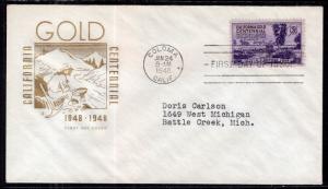 US 954 California Gold House of Farnam Typed FDC