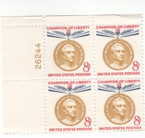 Scott # 1126 - 8c  - Champion of Liberty Issue - plate block of 4 - MNH