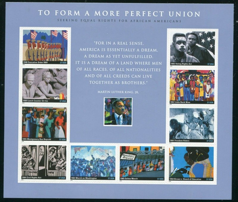 3937 To Form A More Perfect Union Sheet of 10 37¢ Stamps