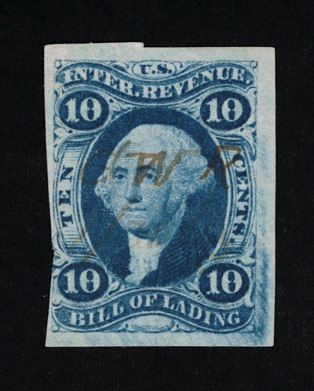 GENUINE SCOTT #R32a F-VF 1862-71 BLUE 1ST ISSUE REVENUE BILL OF LADING #18193