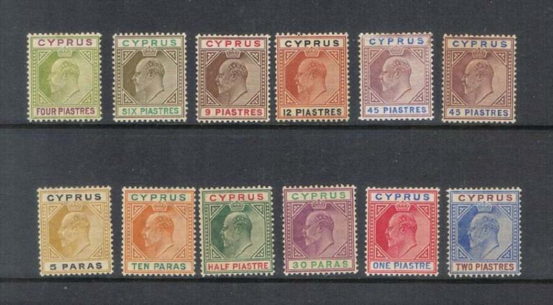 Cyprus 1904 KEVII SG 60-71 set of 12 MH