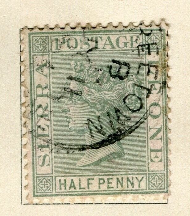 SIERRA LEONE; 1880s early classic QV issue fine used 1/2d. value fair Postmark