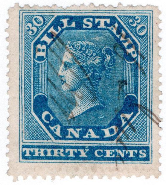 (I.B) Canada Revenue : Bill Stamp 30c