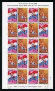 Palau 398a, 400a Olympics Stamp Sheets MNH 1996, 400a is partial