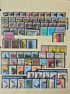 Zimbabwe Mint NH Stamp Collection in Mounts on Stock Pages