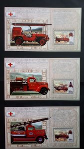 Old firetrucks II - Congo 2006 - sheet + complete set of 6 ss perforated ** MNH