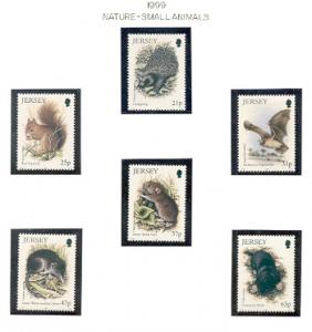 Jersey Sc 917-22 1999  small mammals stamps NH