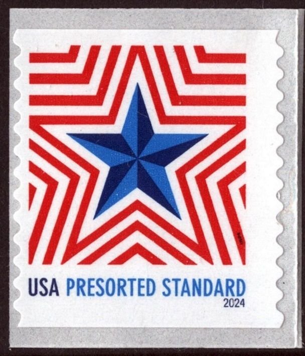 SC#5832 (Presorted Standard) Radiant Star Coil Single (2024) SA