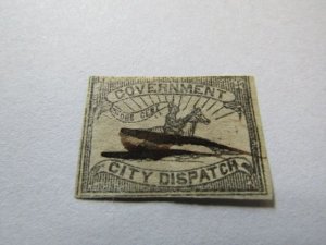 US Local Carriers, Used Scott # 1LB8 Black (Shades), 1857 TYPO. Black pen Cancel