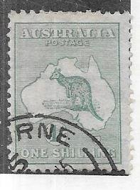 Australia  #10   1sh  Kangaroo & Map (U)  CV $22.50