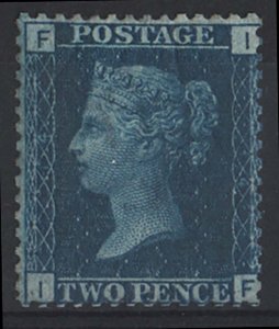 GB 1858 2d blue plate 14 IF, tiny gum this otherwise very fine mint sg46 cat