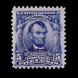 Scott 304 5¢ Lincoln- MVLH