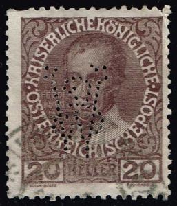 Austria #117a Ferdinand I Perfin; Used (0.45)