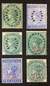 MOMEN: INDIA NABHA SG #1, 3-4, 10-12 MINT OG H £288 LOT #68334*