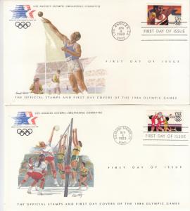 USA - 1984 Olympic games , FDC  volleyball and shot put (1330)