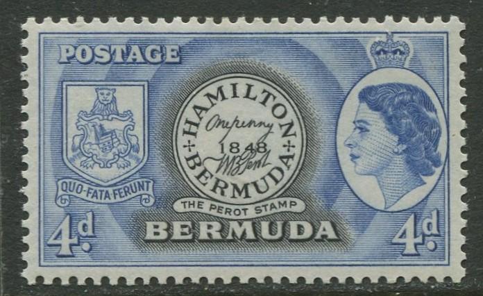 Bermuda - Scott 150 - QEII Definitive -1953 - MLH - Single - 4p Stamp