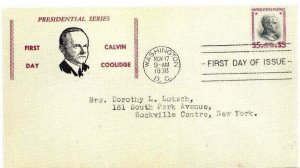 USA scott 834 ADDRESSED FACSIMILE FDC Calvin Coolidge $5.00