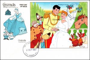Grenada 1542,1548 Disney's Set of Three U/A FDCs