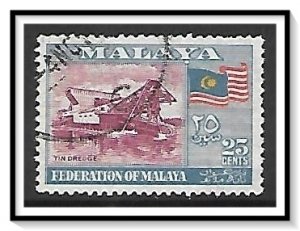 Malaya #82 Tin Dredge & Flag Used