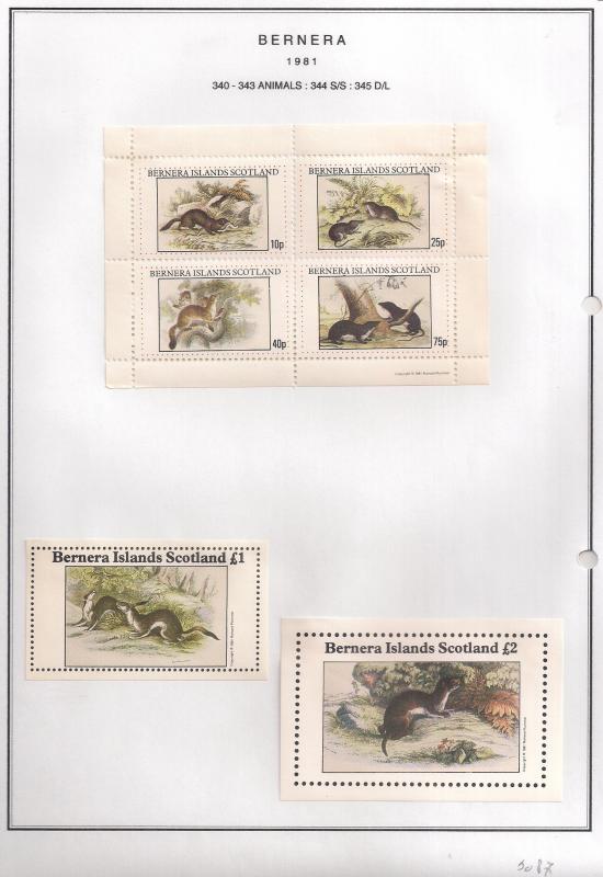 SCOTLAND - BERNERA - 1981 - Animals (2) - 4v Perf, Min, D/L  Sheets - MLH