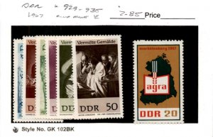 Germany - DDR, Postage Stamp, #929-935 Mint LH, 1967 Paintings Art (AG)